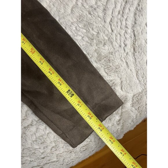 LOFT Women’s Faux Suede Pants Size 8 Brown Stretch Slim Straight Leg NWT - Picture 5 of 8